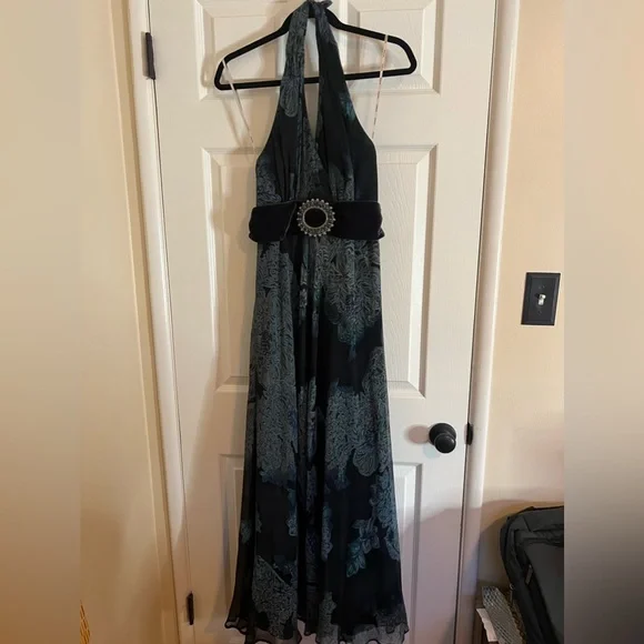 50s halter dress Light Blue 1950s Plaid Halter Swing Dress main image 0